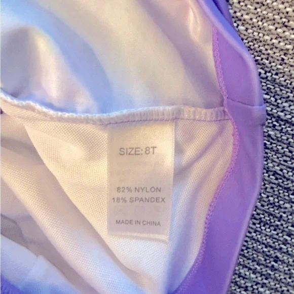 D17.24 NWOT Girls Two Pieces Swimsuit Swimming Skirt with Shorts Swimwear 8T - Picture 3 of 4